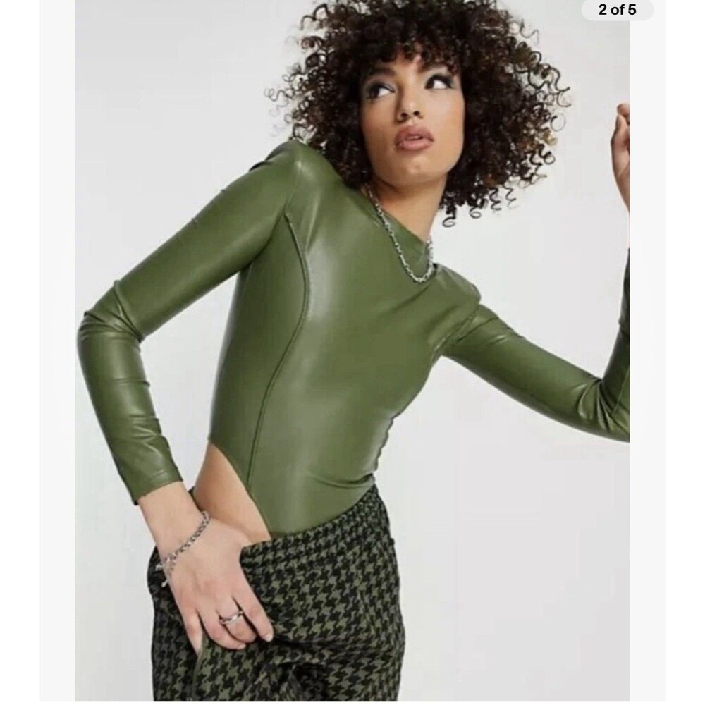 Adidas x Ivy Park Beyoncé Padded Faux Leather Body Suit Wild Pine Size XL - Picture 3 of 16